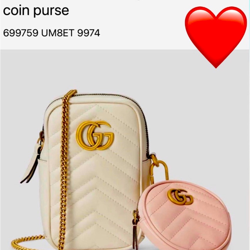 Gucci Mini Coin Purse Cream and Neutral Pink